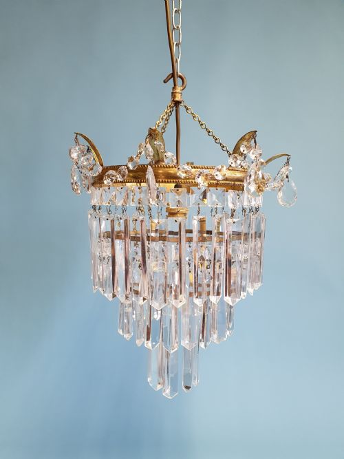 EARLY 20TH CENTURY CHANDELIER WITH OBLONG DRIPS - ADDITIONAL PHOTO 5