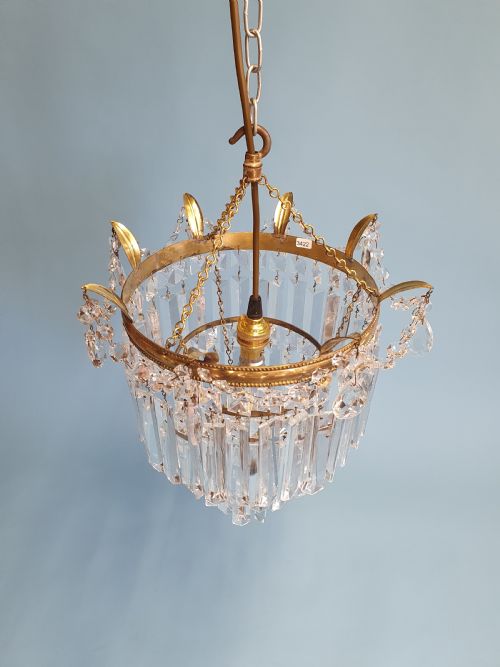 EARLY 20TH CENTURY CHANDELIER WITH OBLONG DRIPS - ADDITIONAL PHOTO 6
