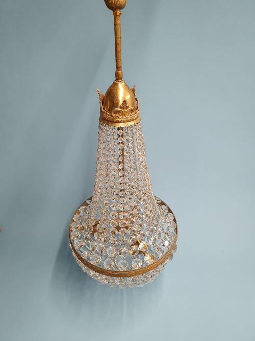 EARLY 20TH CENTURY LARGE SWAG CHANDELIER - ADDITIONAL PHOTO 2