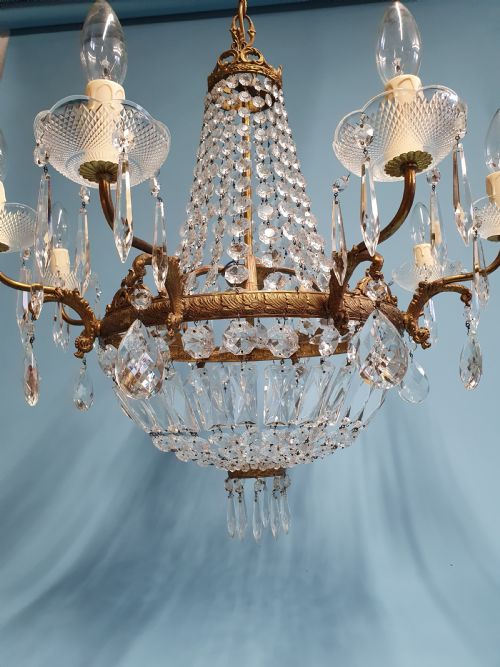 EARLY 20TH CENTURY SWAG CHANDELIER WITH 8 ARMS - ADDITIONAL PHOTO 1