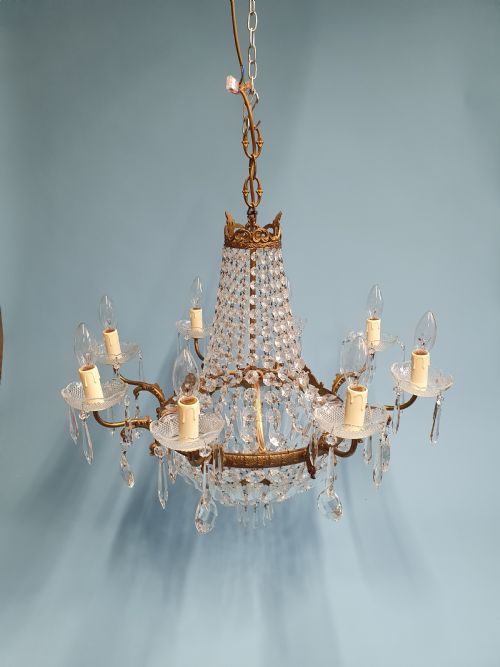EARLY 20TH CENTURY SWAG CHANDELIER WITH 8 ARMS - ADDITIONAL PHOTO 4