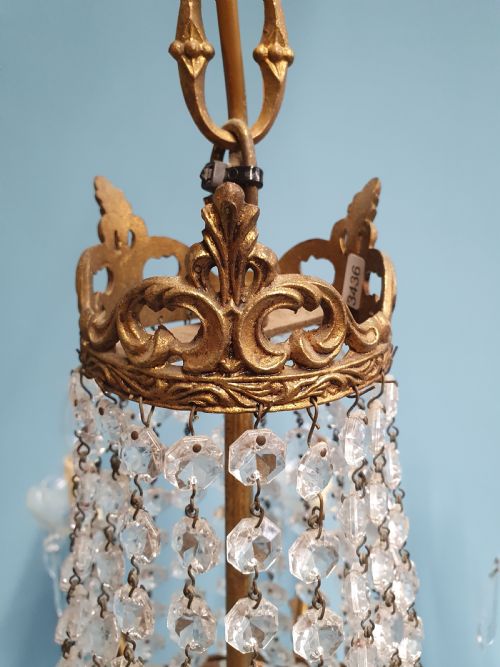 EARLY 20TH CENTURY SWAG CHANDELIER WITH 8 ARMS - ADDITIONAL PHOTO 8