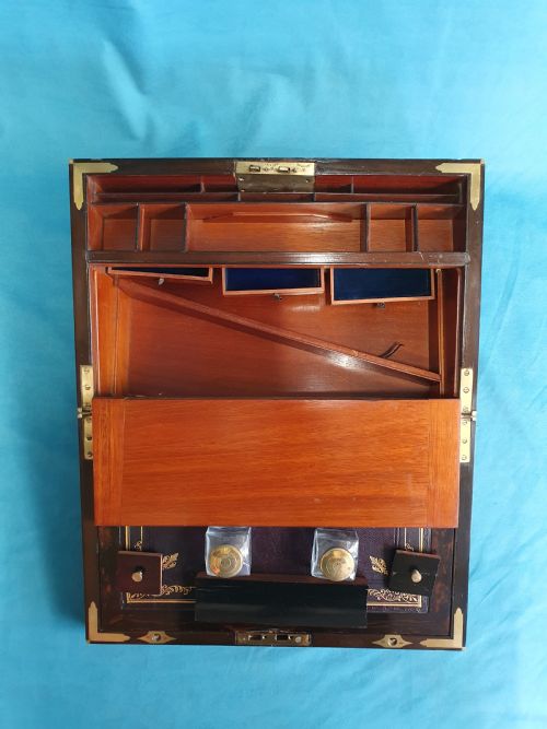 19THCENTURY YEW WOOD WRITING SLOPE - ADDITIONAL PHOTO 2