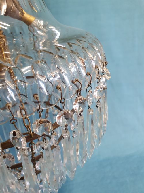 EARLY 20TH CENTURY LARGE DOME TOP CHANDELIER WITH SPIKES - ADDITIONAL PHOTO 5