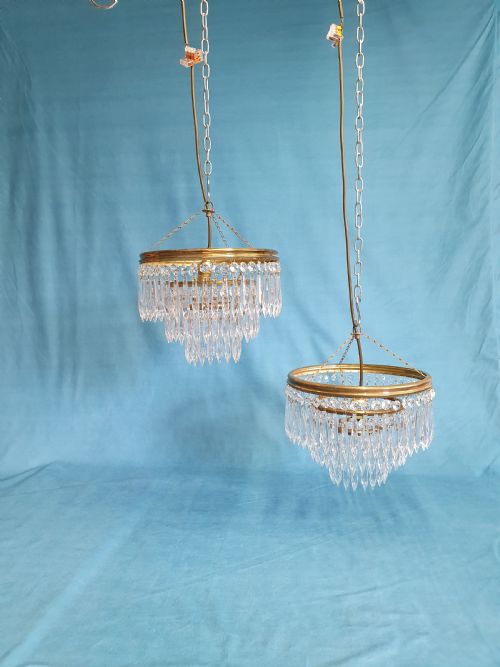 pair of early 20th 10 century spike chandeliers - CATEGORY: ANTIQUE LIGHTING - DATED 1930