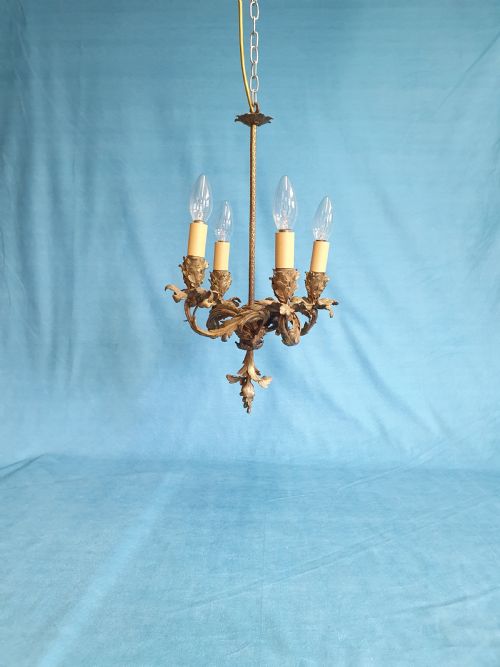 early 20th century for arm brass chandelier - CATEGORY: ANTIQUE LIGHTING - DATED 1930