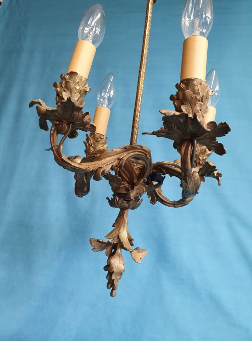 EARLY 20TH CENTURY FOR ARM BRASS CHANDELIER - ADDITIONAL PHOTO 2