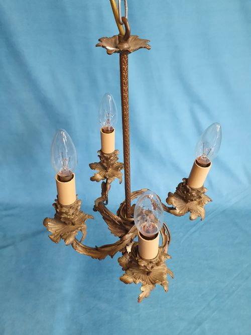 EARLY 20TH CENTURY FOR ARM BRASS CHANDELIER - ADDITIONAL PHOTO 3