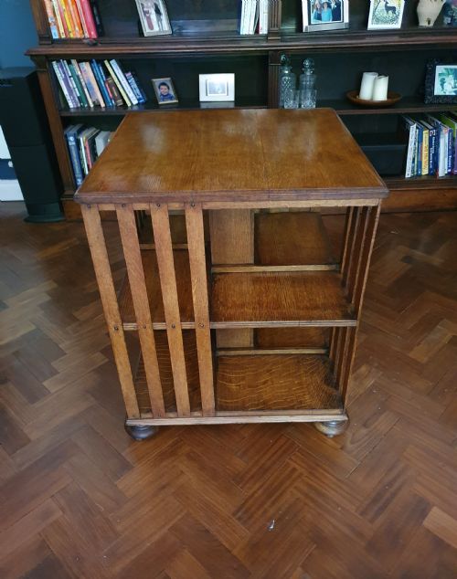 really nice blonde oak freestanding bookcase - CATEGORY: ANTIQUE BOOKCASES - DATED 1880