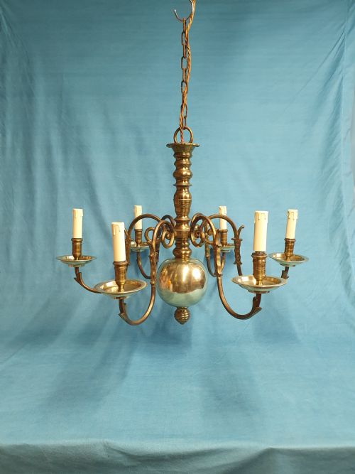 early 20th century dutch flemish chandelier - CATEGORY: ANTIQUE LIGHTING - DATED 1930