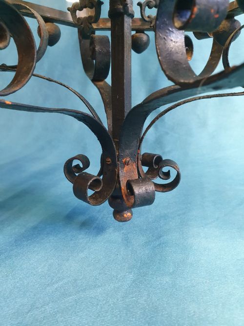 EARLY 20TH CENTURY LARGE STEEL PORCH LIGHT - ADDITIONAL PHOTO 7