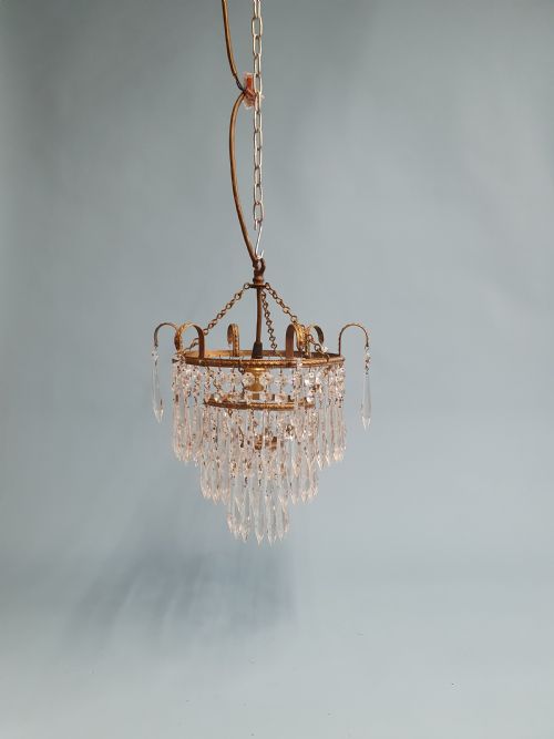 early 20th century 11 spike chandelier with finials - CATEGORY: ANTIQUE LIGHTING - DATED 1930
