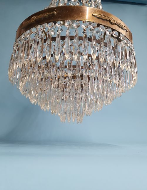 EARLY 20TH CENTURY LARGE ANTIQUE SPIKE CHANDELIER - ADDITIONAL PHOTO 1