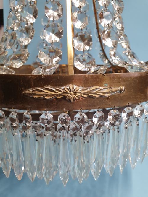 EARLY 20TH CENTURY LARGE ANTIQUE SPIKE CHANDELIER - ADDITIONAL PHOTO 4