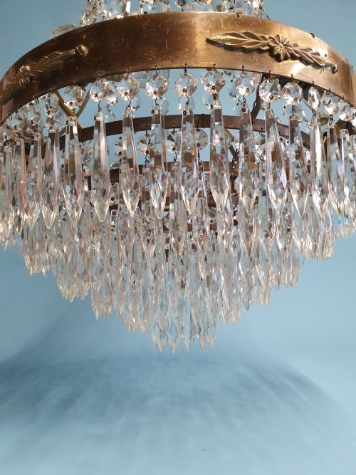 EARLY 20TH CENTURY LARGE ANTIQUE SPIKE CHANDELIER - ADDITIONAL PHOTO 7