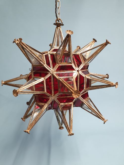 EARLY 20TH CENTURY STARLIGHT WITH CLEAR AND RED GLASS - ADDITIONAL PHOTO 2