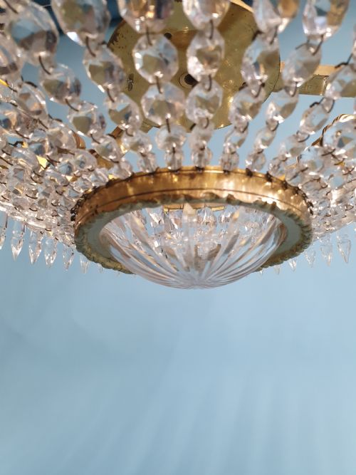 EARLY 20TH CENTURY LARGE BAG CHANDELIER - ADDITIONAL PHOTO 2