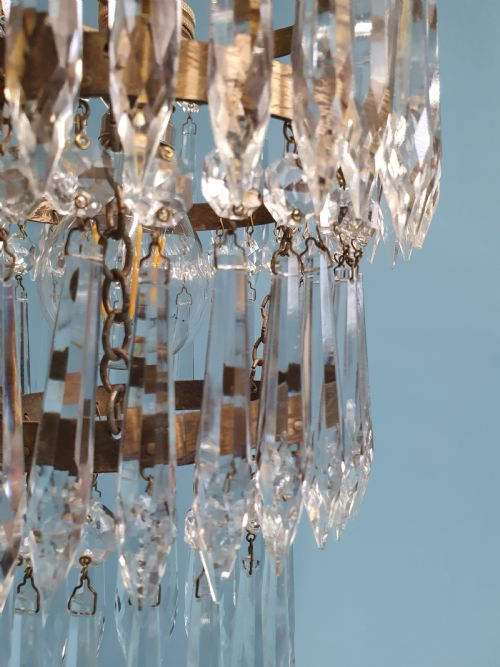 THREE TIER SPIKE CHANDELIER WITH LEAF DECORATION 8 - ADDITIONAL PHOTO 2