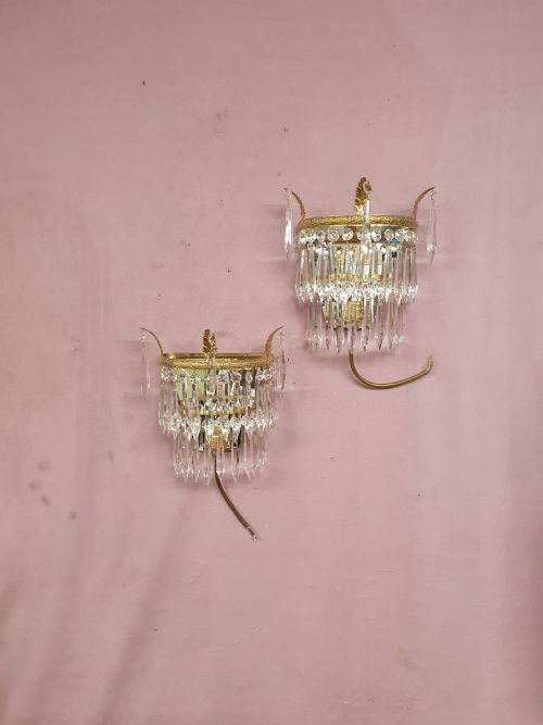 early 20th century pair of spike wall lights - CATEGORY: ANTIQUE LIGHTING - DATED 1930