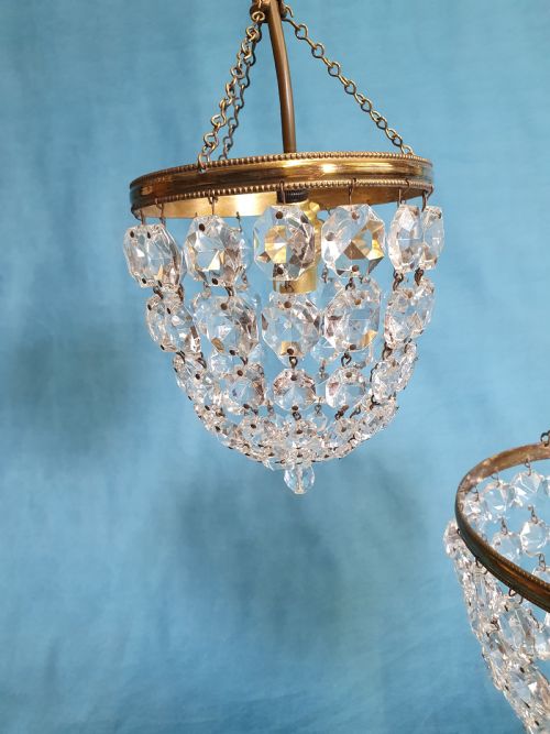 SET OF THREE BAG CHANDELIERS FIRST HALF OF THE 20TH CENTURY - ADDITIONAL PHOTO 3