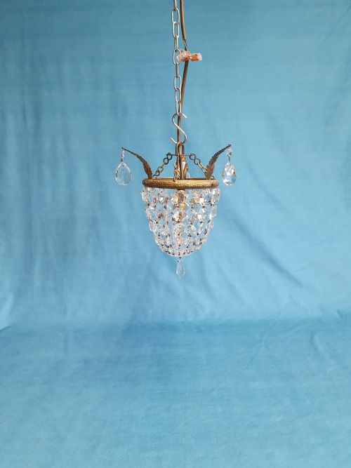 small bag basket chandelier 6 - CATEGORY: ANTIQUE LIGHTING - DATED 1930