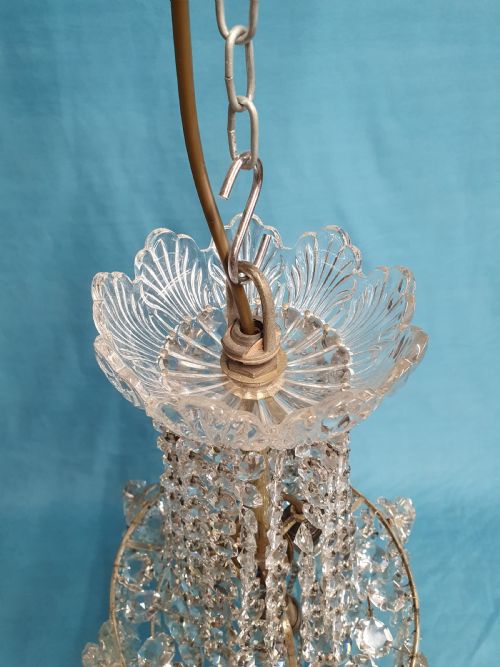 SWAG CHANDELIER WITH GLASS TOP SWAGS AND SPIKES 12 - ADDITIONAL PHOTO 1