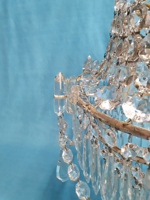 SWAG CHANDELIER WITH GLASS TOP SWAGS AND SPIKES 12 - ADDITIONAL PHOTO 2