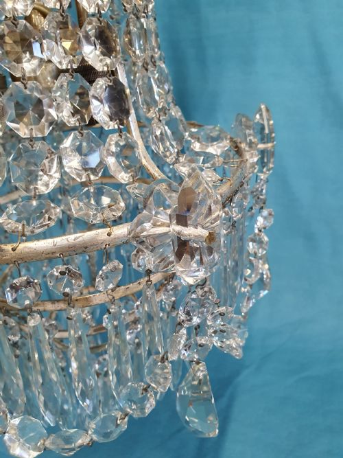 SWAG CHANDELIER WITH GLASS TOP SWAGS AND SPIKES 12 - ADDITIONAL PHOTO 5