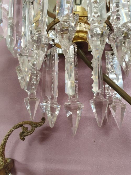 EARLY 20TH CENTURY PAIR OF WALL LIGHTS WITH MIRROR BACKS - ADDITIONAL PHOTO 1