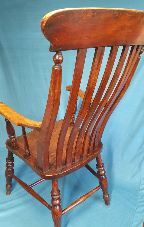 VICTORIAN WINDSOR CARVER CHAIR WITH ELM SEAT - ADDITIONAL PHOTO 1