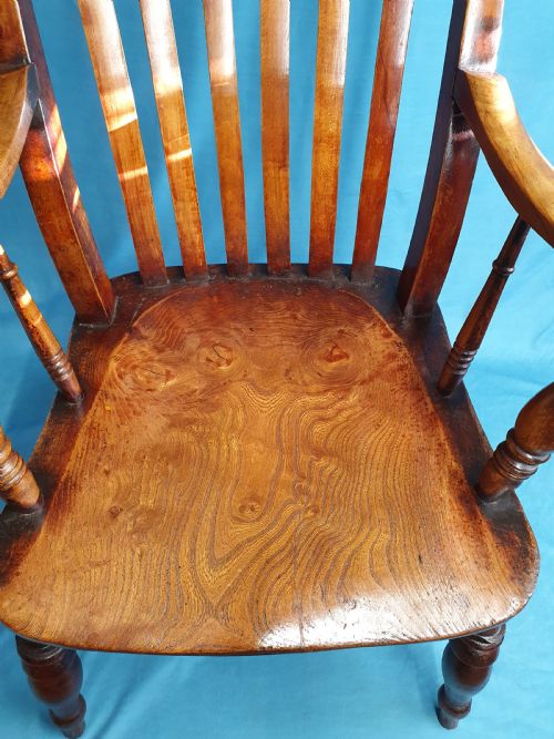 VICTORIAN WINDSOR CARVER CHAIR WITH ELM SEAT - ADDITIONAL PHOTO 8