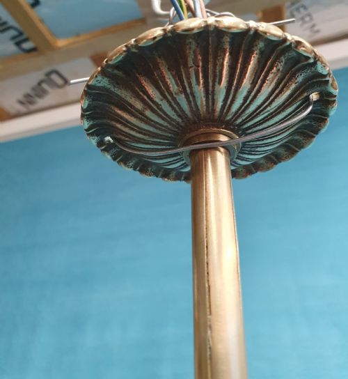 LATE 19TH CENTURY BRASS AND GLASS CHANDELIER - ADDITIONAL PHOTO 2
