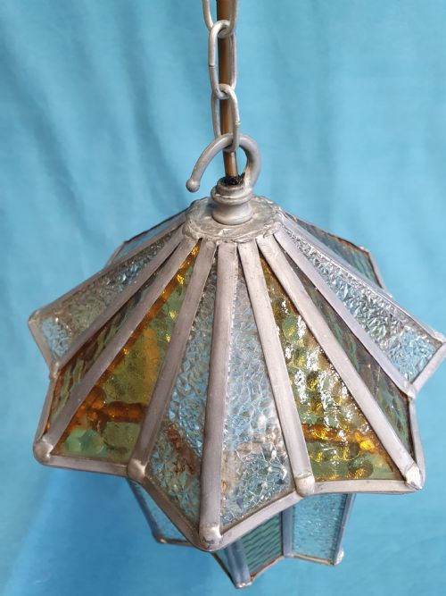 EARLY 20TH CENTURY LEADED PORCH LIGHT - ADDITIONAL PHOTO 3
