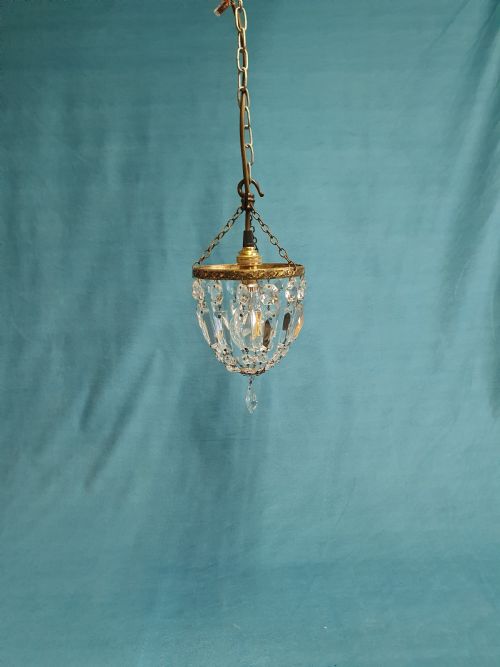 early 20th century small prism chandelier 6 - CATEGORY: ANTIQUE LIGHTING - DATED EDWARDIAN