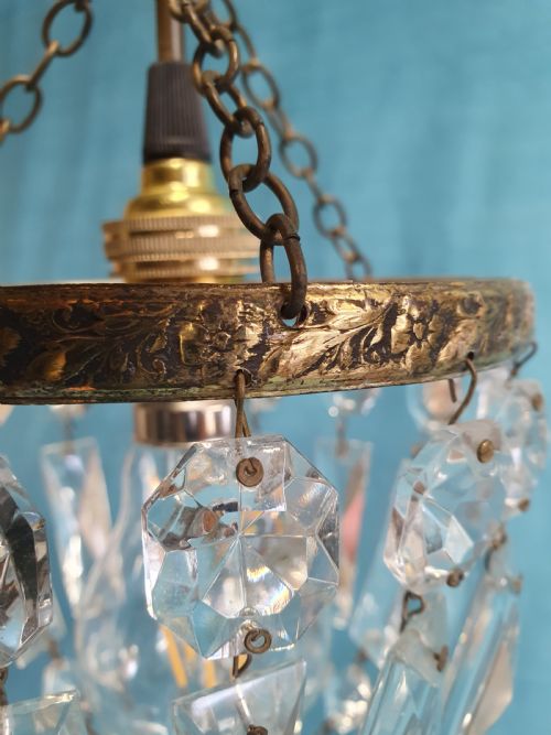 EARLY 20TH CENTURY SMALL PRISM CHANDELIER 6 - ADDITIONAL PHOTO 2