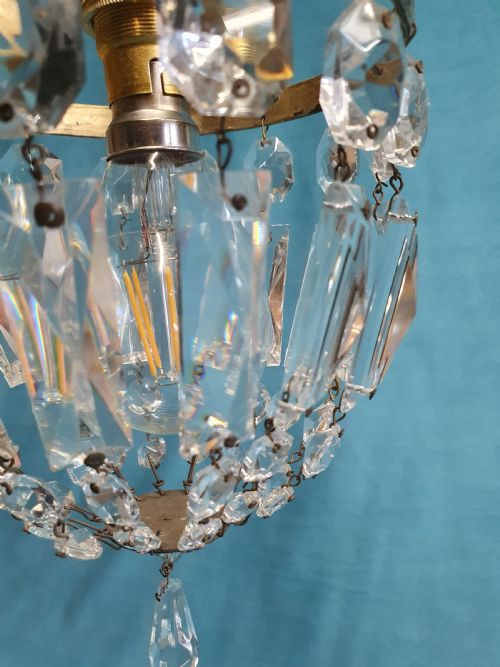 EARLY 20TH CENTURY SMALL PRISM CHANDELIER 6 - ADDITIONAL PHOTO 4