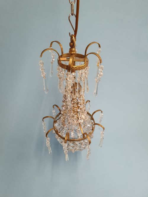 EARLY 20TH CENTURY SMALL SWAG CHANDELIER 10 - ADDITIONAL PHOTO 2
