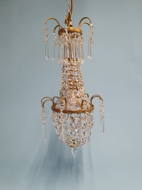 EARLY 20TH CENTURY SMALL SWAG CHANDELIER 10 - ADDITIONAL PHOTO 3