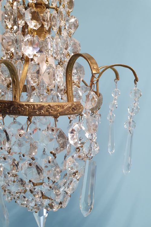 EARLY 20TH CENTURY SMALL SWAG CHANDELIER 10 - ADDITIONAL PHOTO 4
