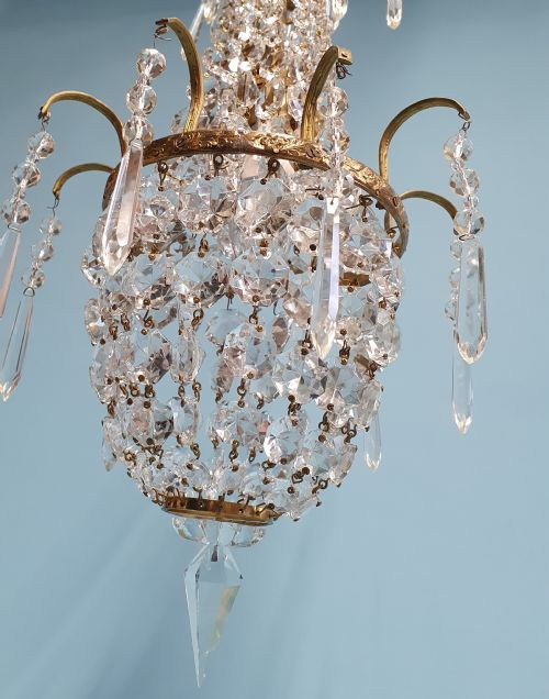 EARLY 20TH CENTURY SMALL SWAG CHANDELIER 10 - ADDITIONAL PHOTO 5