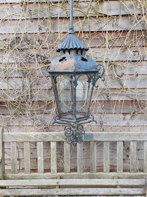 LATE 19TH CENTURY LARGE OUTSIDE PORCH LIGHT WITH SHAMROCKS - ADDITIONAL PHOTO 6