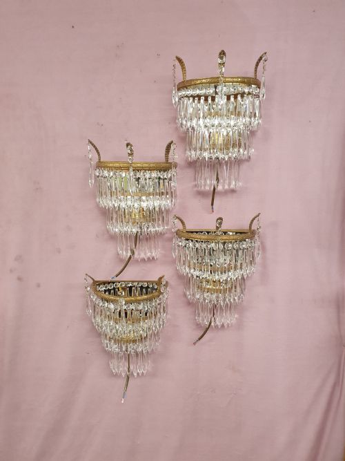 early 20th century set of four spike wall lights - CATEGORY: ANTIQUE LIGHTING - DATED 1930