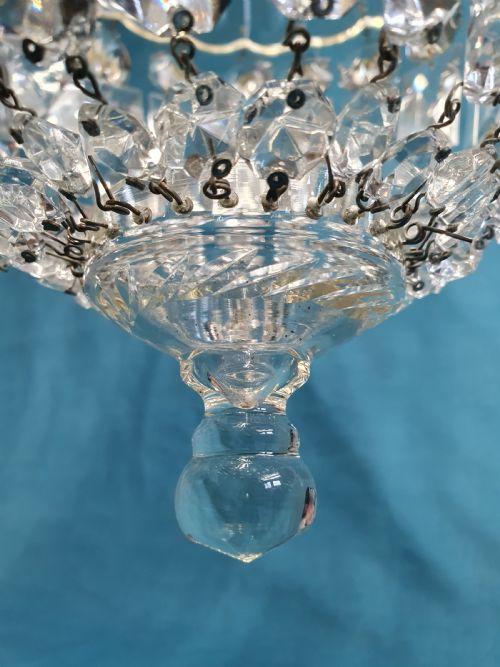 SUPER QUALITY PAIR OF DOME TOP CHANDELIERS WITH PRISMS 10 - ADDITIONAL PHOTO 2