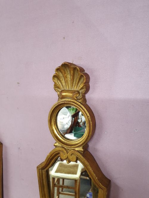 PAIR OF GILT ITALIAN WALL LIGHTS WITH MIRROR BACKS - ADDITIONAL PHOTO 4