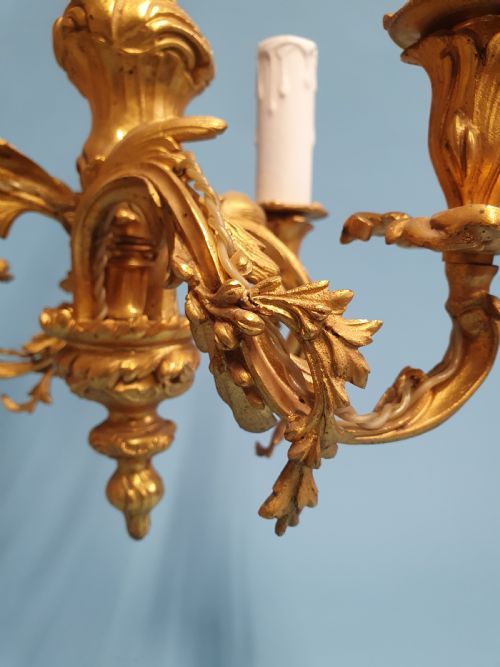 SUPER QUALITY FOUR ARM GILT CHANDELIER - ADDITIONAL PHOTO 2