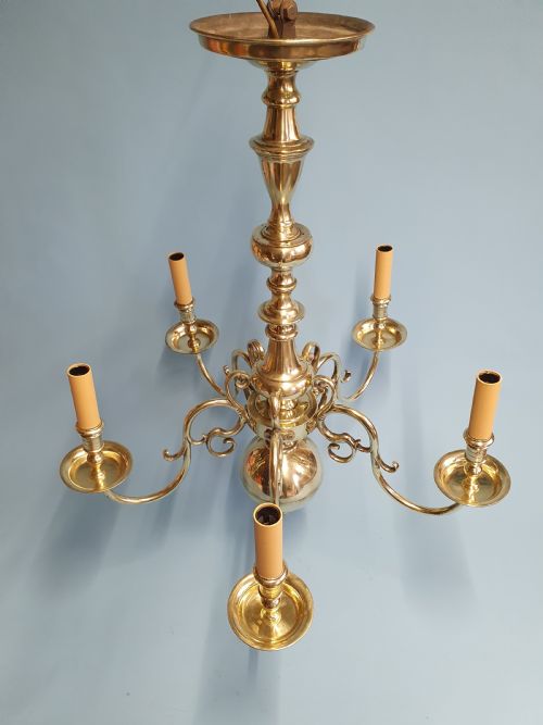 EARLY 20TH CENTURY UNUSUAL DUTCHFLEMISH STYLE CHANDELIER - ADDITIONAL PHOTO 1