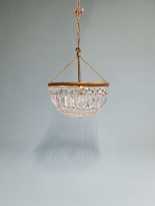 early 20th century prism bag chandelier 11 - CATEGORY: ANTIQUE LIGHTING - DATED EDWARDIAN