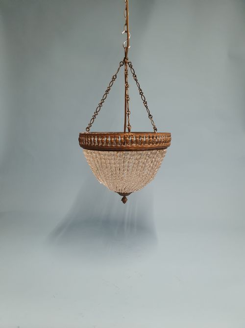 early 20th century french tapered bead chandelier 12 - CATEGORY: ANTIQUE LIGHTING - DATED EDWARDIAN