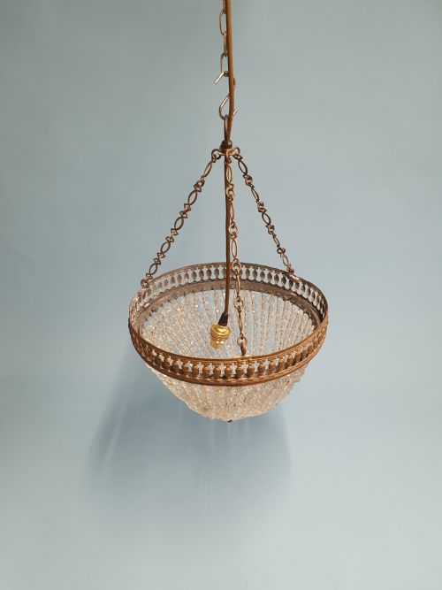EARLY 20TH CENTURY FRENCH TAPERED BEAD CHANDELIER 12 - ADDITIONAL PHOTO 2