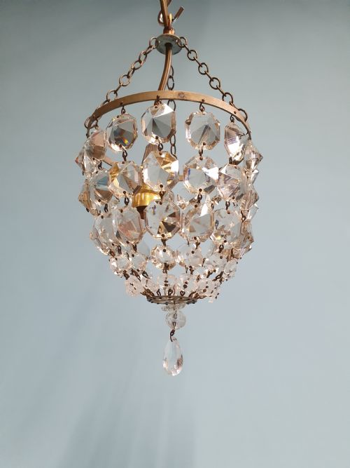 SMALL BASKET CHANDELIER EARLY 20TH CENTURY 5 - ADDITIONAL PHOTO 2